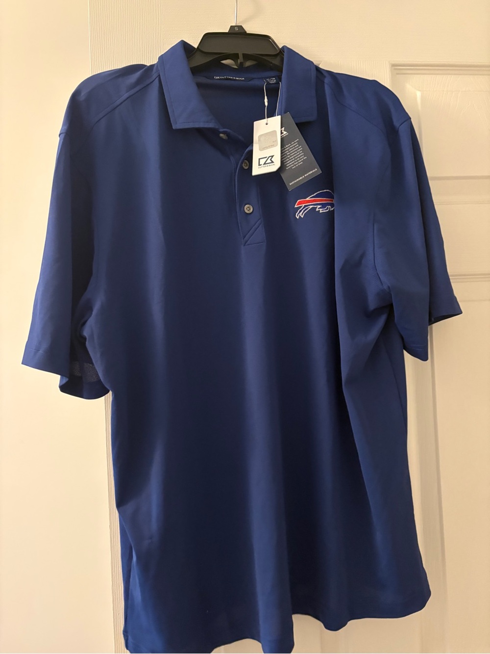 Cutter & Buck Royal Blue Short-Sleeve Polo with Buffalo Logo